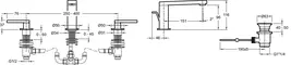 Смеситель для раковины «Jacob Delafon» Composed E73060-4-CP с донным клапаном хром, картинка №2