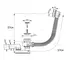 Сифон для ванны слив-перелив «AlcaPlast» A55 перелив 57 см чёрный полуавтомат, фотография №3