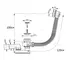 Сифон для ванны слив-перелив «AlcaPlast» A55 перелив 120 см чёрный полуавтомат, фотография №3