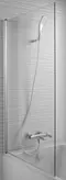 Шторка на ванну стеклянная «Jacob Delafon» Struktura 80/140 прозрачная/чёрная универсальная, фото №1