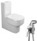 Унитаз компакт «Sanitana» Be You NC222661/гигиенический душ Aosta белый с сиденьем термопласт с микролифтом белое, фото №1