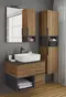 Мебель для ванной подвесная «Comforty» Штутгарт 75 дуб тёмно-коричневый/чёрная, фото №1