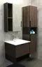 Мебель для ванной подвесная «Comforty» Франкфурт 60 дуб шоколадно-коричневый/чёрная, фото №1