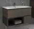 Мебель для ванной подвесная «Comforty» Франкфурт 90 дуб шоколадно-коричневый/чёрная, фотография №3