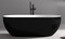 Ванна акриловая «Abber» AB9241B 172/79 с каркасом с сифоном белая/чёрная, картинка №2