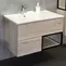 Мебель для ванной подвесная «Comforty» Мальме 90 дуб дымчатый/чёрный, изображение №4