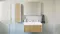 Мебель для ванной подвесная «Velvex» Klaufs 100 с ящиком шатанэ/белая, картинка №2