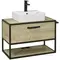 Мебель для ванной подвесная «Aquaton» Лофт Фабрик 80 со столешницей дуб Эндгрейн, картинка №2