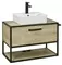 Мебель для ванной подвесная «Aquaton» Лофт Фабрик 65 со столешницей дуб Эндгрейн, изображение №4