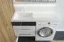 Раковина над стиральной машиной «Madera» Kamilla 120 L литьевой мрамор белая левая, картинка №2