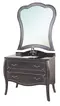 Зеркало «Bellezza» Грация Люкс 90 без света чёрное с патиной серебро, картинка №2