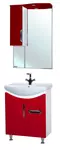 Зеркальный шкаф «Bellezza» Лагуна 65 с подсветкой красный левый, картинка №2