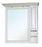 Зеркальный шкаф «Bellezza» Рим 100 с подсветкой белый с патиной золото правый, фото №1