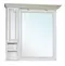 Зеркальный шкаф «Bellezza» Рим 110 с подсветкой белый с патиной золото левый, фото №1