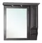 Зеркальный шкаф «Bellezza» Рим 110 с подсветкой чёрный с патиной серебро правый, фото №1
