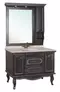 Зеркальный шкаф «Bellezza» Рим 110 с подсветкой чёрный с патиной серебро правый, картинка №2