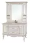 Зеркальный шкаф «Bellezza» Рим 120 с подсветкой белый с патиной золото, картинка №2