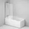 Шторка на ванну стеклянная «Am.Pm» Gem W90BS-D080-140CT 80/140 прозрачная/хром универсальная, фотография №3
