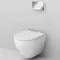 Комплект инсталляция с унитазом, крышкой и кнопкой смыва «Am.Pm» Spirit 2.0 FlashClean/кнопка Pro S хром IS47051.701700 безободковый белый, изображение №4