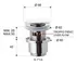 Донный клапан для раковины «Remer» 905CC2114 с механизмом Клик-Клак хром, картинка №2