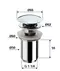 Донный клапан для раковины «Remer» 905CC114 хром, картинка №2