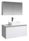 Мебель для ванной подвесная «Aqwella 5 Stars» Mobi 100 белая/бетон светлый, фото №1