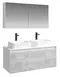 Мебель для ванной подвесная «Aqwella 5 Stars» Mobi 120 бетон светлый/белая, фото №1