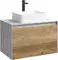 Мебель для ванной подвесная «Aqwella 5 Stars» Mobi 80 дуб балтийский/бетон светлый, картинка №2