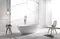 Ванна акриловая «Abber» AB9283 175/100 с каркасом с сифоном белая, картинка №2