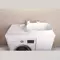 Тумба с раковиной под стиральную машину «Alavann» Soft 100 (Купер 56) столешница МДФ белая правая, фото №5