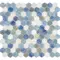 Напольная мозаика «Alma» Glamour 29,2x27,4 AHX-05 белый, синий, голубой, фото №1