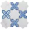 Напольная мозаика «Skalini» Pantheon 18,4x9,2 PNT (WHITE-BLUE) белый, голубой, фото №1