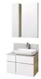 Мебель для ванной подвесная «Aquaton» Мишель 80 белая/дуб Эндгрейн, фото №1