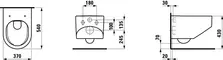Подвесной унитаз безободковый «Laufen» Sonar 820341 белый с сиденьем дюропласт с микролифтом белое, картинка №2