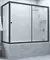 Шторка на ванну стеклянная «Vegas Glass» ZV+ZVF Novo 160/85/140 сатин/чёрная матовая универсальная, фото №1