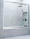 Шторка на ванну стеклянная «Vegas Glass» ZV Novo 150/140 прозрачная/матовая хром универсальная, картинка №2