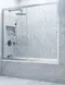 Шторка на ванну стеклянная «Vegas Glass» ZV Novo 160/140 прозрачная/матовая хром универсальная, фото №1