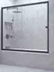 Шторка на ванну стеклянная «Vegas Glass» ZV Novo 160/140 прозрачная/чёрная матовая универсальная, картинка №2
