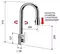 Смеситель для кухонной мойки «Remer» Gourmet S85 с выдвижным изливом хром, картинка №2