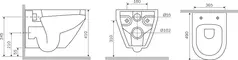 Подвесной унитаз «Am.Pm» Spirit C701738WH белый (C707857WH ) с сиденьем дюропласт с микролифтом, картинка №10