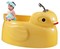 Аэромассажная ванна акриловая «Gemy» G9285 140/90 с каркасом с сифоном жёлтая, картинка №2
