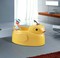 Аэромассажная ванна акриловая «Gemy» G9285 140/90 с каркасом с сифоном жёлтая, фотография №3