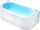 Гидромассажная ванна акриловая «Gemy» G9541 190/95 с каркасом с сифоном белая, картинка №2