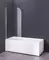 Шторка на ванну стеклянная «Loranto» CS-F01 65/120 прозрачная/хром универсальная, фото №1
