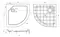 Душевой поддон «Cezares» TRAY-SMC-R-80-550-150-W 80/80 средний стеклопластик четверть круга с сифоном белый, фотография №3