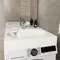 Раковина над стиральной машиной «Paola» Liguria 60/50 литьевой мрамор белая, фото №5