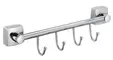 Планка с крючками «Fixsen» Kvadro FX-61305B-4 на стену хром, фото №1