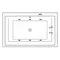 Гидромассажная ванна акриловая «Excellent» Crown Lux 190/120 Line с каркасом с сифоном белая/хром, картинка №6