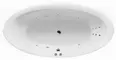 Гидромассажная ванна акриловая «Excellent» Lumina 190/95 Line с каркасом с сифоном белая/хром, фото №1