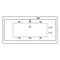 Гидромассажная ванна акриловая «Excellent» Pryzmat 150/75 Line с каркасом с сифоном белая/хром, картинка №6